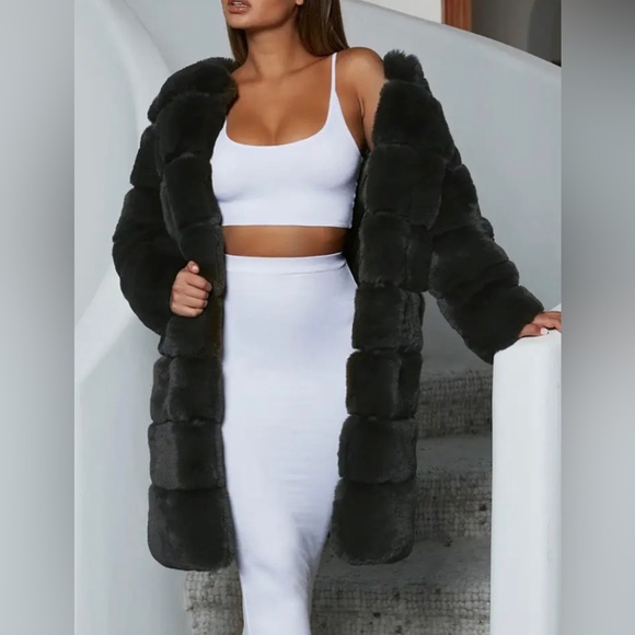 Plush faux fur teddy bear coat size small , medium or large - Picture 4 of 7